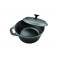 Semioala Cooking Heinner, 24 x 10.8 cm, 3.8 L, fonta, capac, interior emailat, Negru
