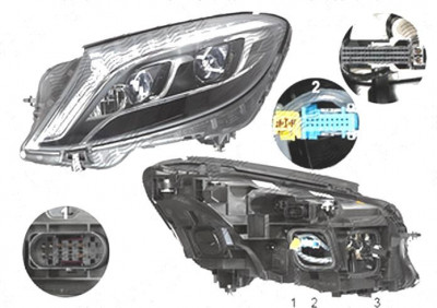 Far Mercedes Clasa S (W222), 08.2013-, fata, Stanga, cu lumini pentru curbe; cu infrared system; LED; electric; fara motoras; fara levelling control foto