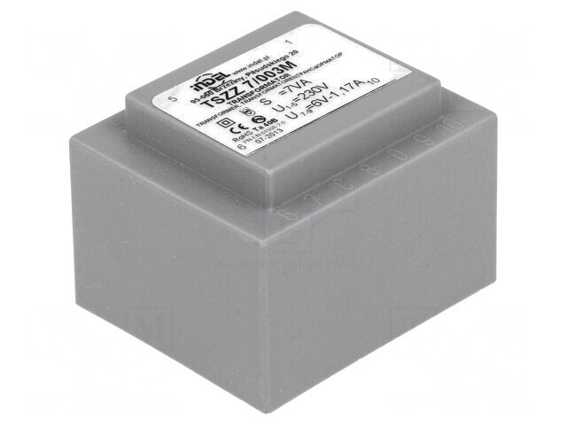 Transformator &icirc;ncapsulat 7VA 230VAC 6V 1,16A PCB
