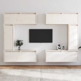 VidaXL Comode TV, 6 buc., alb, lemn masiv de pin