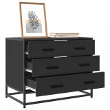vidaXL Dulap cu sertare, negru, 70x41x56 cm, lemn compozit