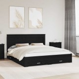 vidaXL Cadru de pat cu sertar cu headboard cu depozitare Lemn compozit 3410290