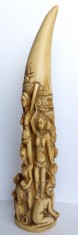 Cornul abundentei - sculptura hindu figurativa, statueta imitatie de fildes 48cm