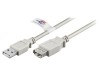 Cablu USB 2.0 A-A 3m Gri 480Mbps, Goobay