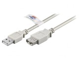 Cablu USB 2.0 A-A 3m Gri 480Mbps, Goobay