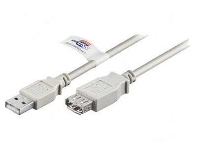 Cablu USB 2.0 A-A 3m Gri 480Mbps foto