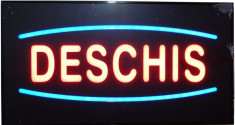 Reclama LED - DESCHIS - rosu / albastru, de exterior, 44 x 24cm foto