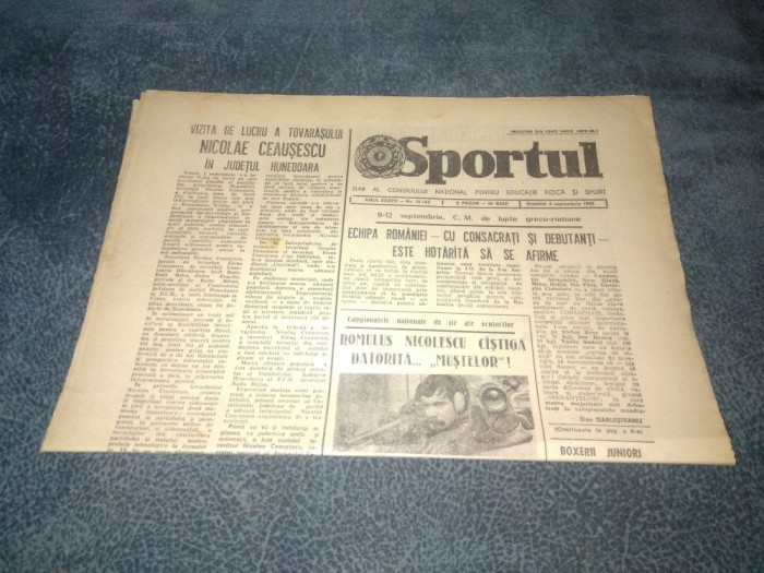 ZIARUL SPORTUL 4 SEPTEMBRIE 1982