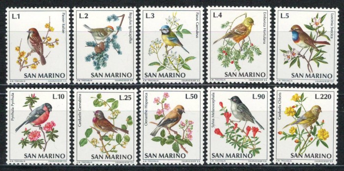 San Marino 1972 Mi 1003/12 MNH - Pasari