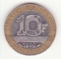 Franța 10 franci 1990 - G&amp;eacute;nie de la Libert&amp;eacute; foto
