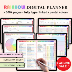 Agenda digitala nedatata Curcubeu (Undated Rainbow Digital Planner)