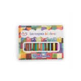 Set 12 Creioane colorate bicolore Les Petites Merveilles, Moulin Roty