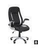 Scaun directorial HM SATURN, Cadru Polipropilena, Piele ecologica, Cotiere ajustabile, Mecanism de balansare, 120 Kg, Negru