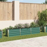 vidaXL Strat &icirc;nălțat de grădină verde 240 x 40 x 45 cm oțel galvanizat