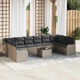Cumpara ieftin Set de canapele pentru grădină cu pernă 11 pcs Gri Rattan poli
