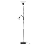 Lampadar/veioza, metalic, maxim 21.6 W, 2 lampi, Negru, General