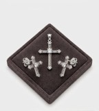 Cumpara ieftin Set Bijuterii Argint 925 , zDivine Spark, , Pandantiv E i Cercei Cruce cu Zirconii