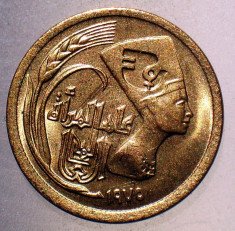 1.018 EGIPT EGYPT NEFERTITI 5 MILLIEMES 1975 AUNC foto