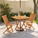 Cumpara ieftin Set de gradina bistro pliabil cu 3 piese natural
