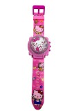Ceas copii electronic model Hello Kitty roz curea reglabila capac rotitor