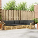 vidaXL Set de canapele de exterior 6 pcs Alb și antracit 3391932