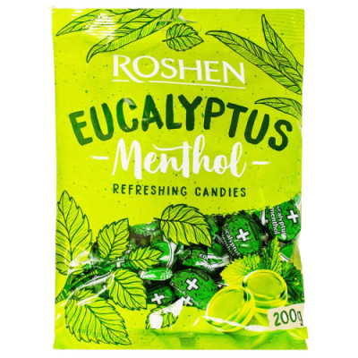 Dropsuri Roshen Eucalyptus, 200g, Gust de Eucalipt si Mentol, Dropsuri Mentolate, Dropsuri de Eucalipt, Dropsuri Roshen, Dropsuri Roshen Mentol, Drops foto