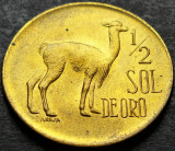 Cumpara ieftin Moneda exotica 1/2 SOL DE ORO - PERU, anul 1974 * cod 2184 = UNC, America Centrala si de Sud