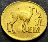 Cumpara ieftin Moneda exotica 1/2 SOL DE ORO - PERU, anul 1974 * cod 2184 = UNC, America Centrala si de Sud