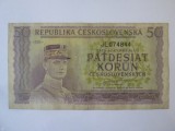Rara! Cehoslovacia 50 Korun 1945,bancnota din imagini