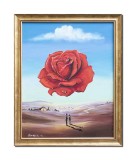 Cumpara ieftin Rosa Meditativa tablou pictat manual inramat, 55x45cm ulei pe panza, reproducere Salvador Dali