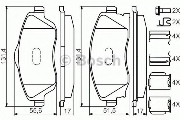 Set placute frana,frana disc OPEL CORSA C (F08, F68) (2000 - 2009) BOSCH 0 986 494 625