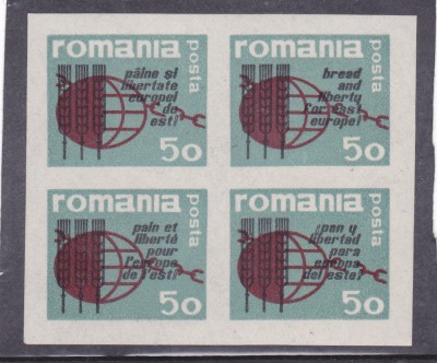 EXIL,PAINE SI LIBERTATE EUROPEI DE EST,BLOC,NEUZAT MNH ** ,ROMANIA. foto