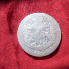 Moneda 1 leu 1874 Carol I , argint , cal.mediocra
