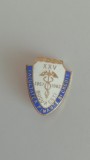 M3 I 46 - Insigna - Tematica invatamant comunism Facultatea finante credit 1982, Romania de la 1950