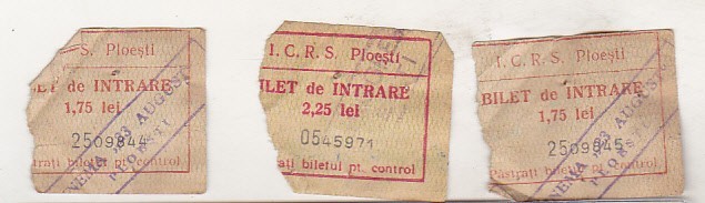 bnk div Lot 3 bilete film Ploiesti 1960