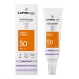 Cumpara ieftin Crema pentru ten sensibil si atopic cu protectie solara SPF 50 Calm &amp; Protect Facial Protection, 50 ml, Sophieskin