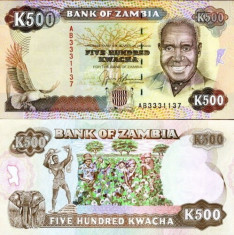 Zambia 1991 - 500 kwacha UNC foto