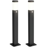 Outsunny Set de 2 lampi de exterior, stalpi luminoase LED, Etanche IP65, Lumina pentru alei si drumuri, negru | Aosom Romania