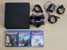 (PS4) SONY PlayStation 4 Slim 1TB, 2 manete, sta?ie de incarcare, 3 jocuri foto