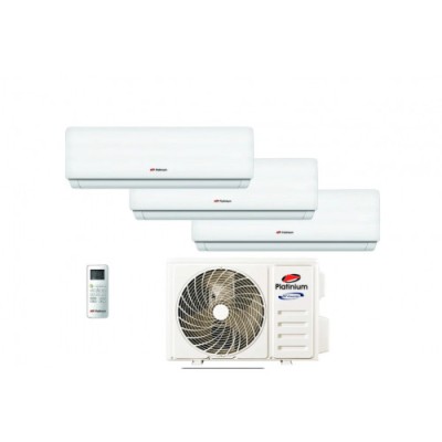 Aer condiționat triplu split Platinium, 3 camere, 9000+9000+9000BTU, A++/A+, Wifi individual, I Feel, Eco, Auto-restart, Dezumidificare, Ventilare, In foto