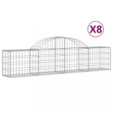 Cumpara ieftin Cosuri gabion arcuite 8 buc, 200x30x40/60 cm, fier galvanizat