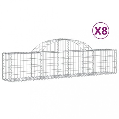 Cosuri gabion arcuite 8 buc, 200x30x40/60 cm, fier galvanizat foto