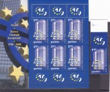 ROMANIA 2008 LP 1804 a BANCA CENTRALA EUROPEANA BLOC MNH + SERIE CU TABS, Istorie, Nestampilat