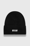 MSGM caciula de lana culoarea negru, de lana, din tricot gros, 3740ML02.247575