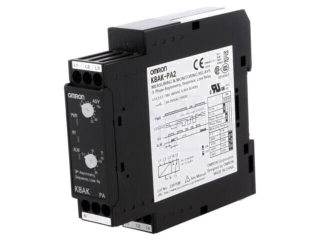 Releu monitorizare tensiune OMRON K8AK-PA2 pentru şină DIN