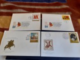 Set de 4 FDC-uri - 23 August - 1944 - 1977 si Calugareni, Mihai Viteazu