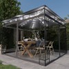 Pavilion cu plasă anti-ț&acirc;nțari&amp;lumini LED, antracit, 3x3x2,73 m