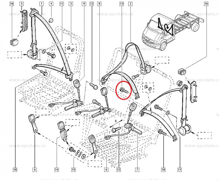 Surub fixare centura siguranta Renault Mascott, Master 2, original 7701045774 Kft Auto