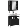Set mobilier de baie, 2 piese, negru, lemn compozit