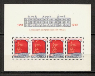 Cehoslovacia.1982 70 ani Conventia Partidului Social Democrat-Bl. XC.556 foto